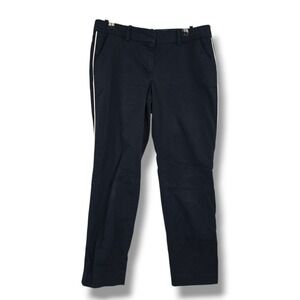 J. Crew Cafe Capri Navy Blue Side Stripe Slim Cropped Pants Womens Size 4 01991